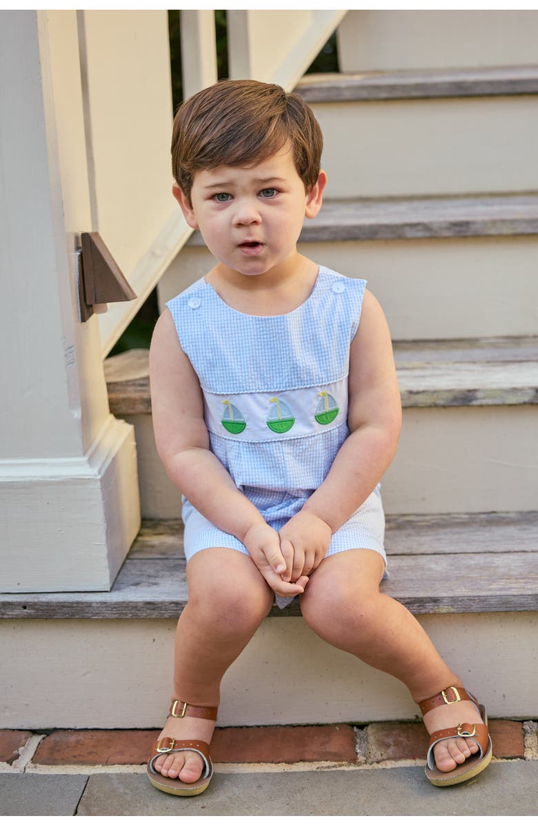 Little English Kids' Applique Vintage Romper, Alternate, color, Sailboats
