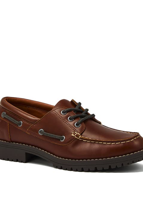 Seaport Leather Lace Up Boat Shoes