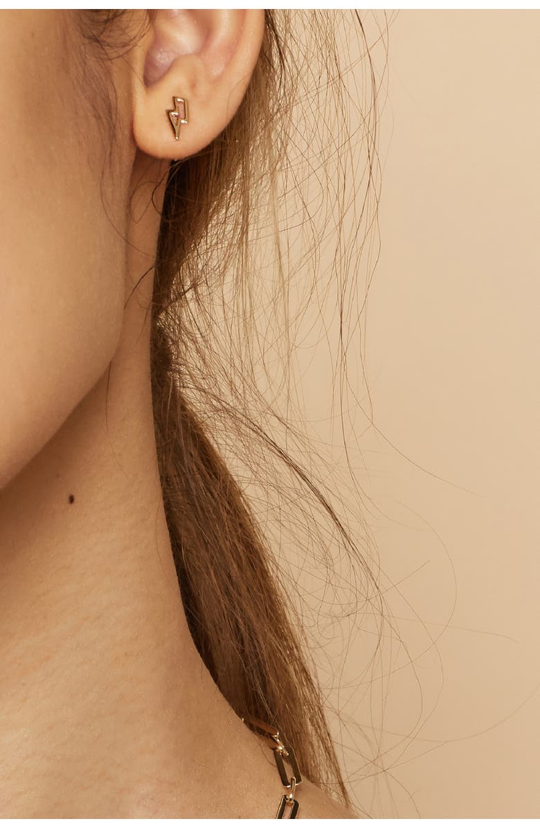 Oradina 14K Yellow Gold Jupiter Studs, Alternate, color, Yellow Gold