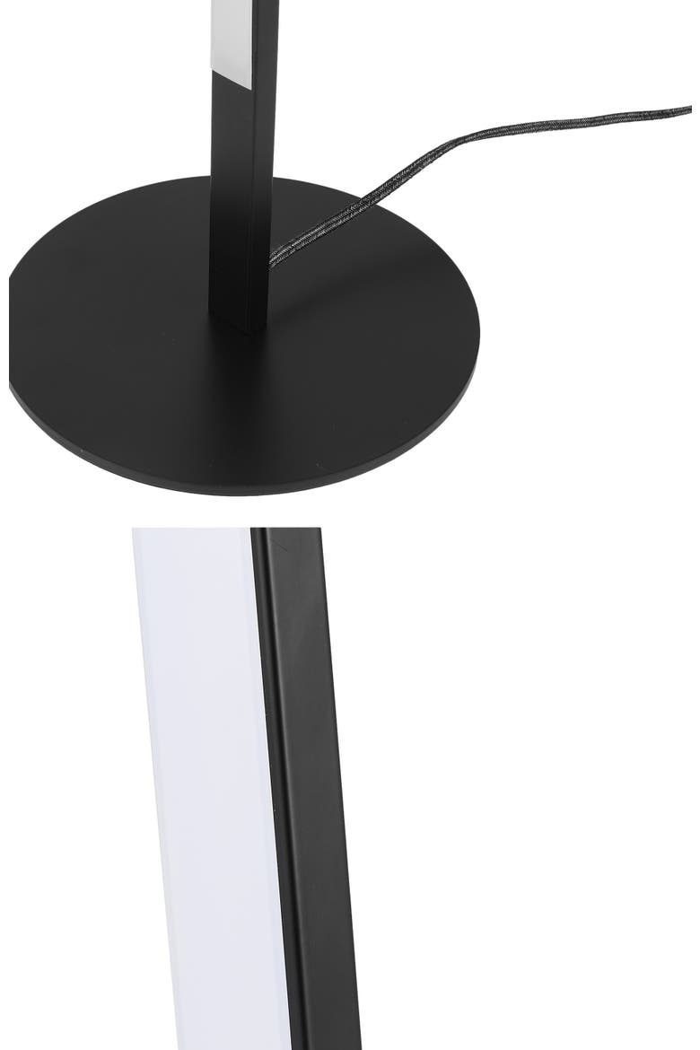 Malthe 71" Modern Contemporary Aluminum/Iron Arc Integrated LED Floor Lamp, Black, Alternate, color, Black