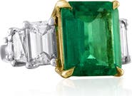 Mindi Mond Icon 18k Gold & Platinum Emerald & Diamond Ring