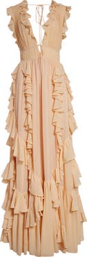 Ulla Johnson Florella Ruffle Sleeveless Silk Gown
