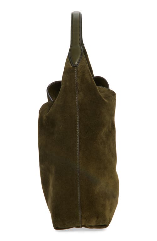 Madewell The Mylie Suede Shoulder Bag In Green