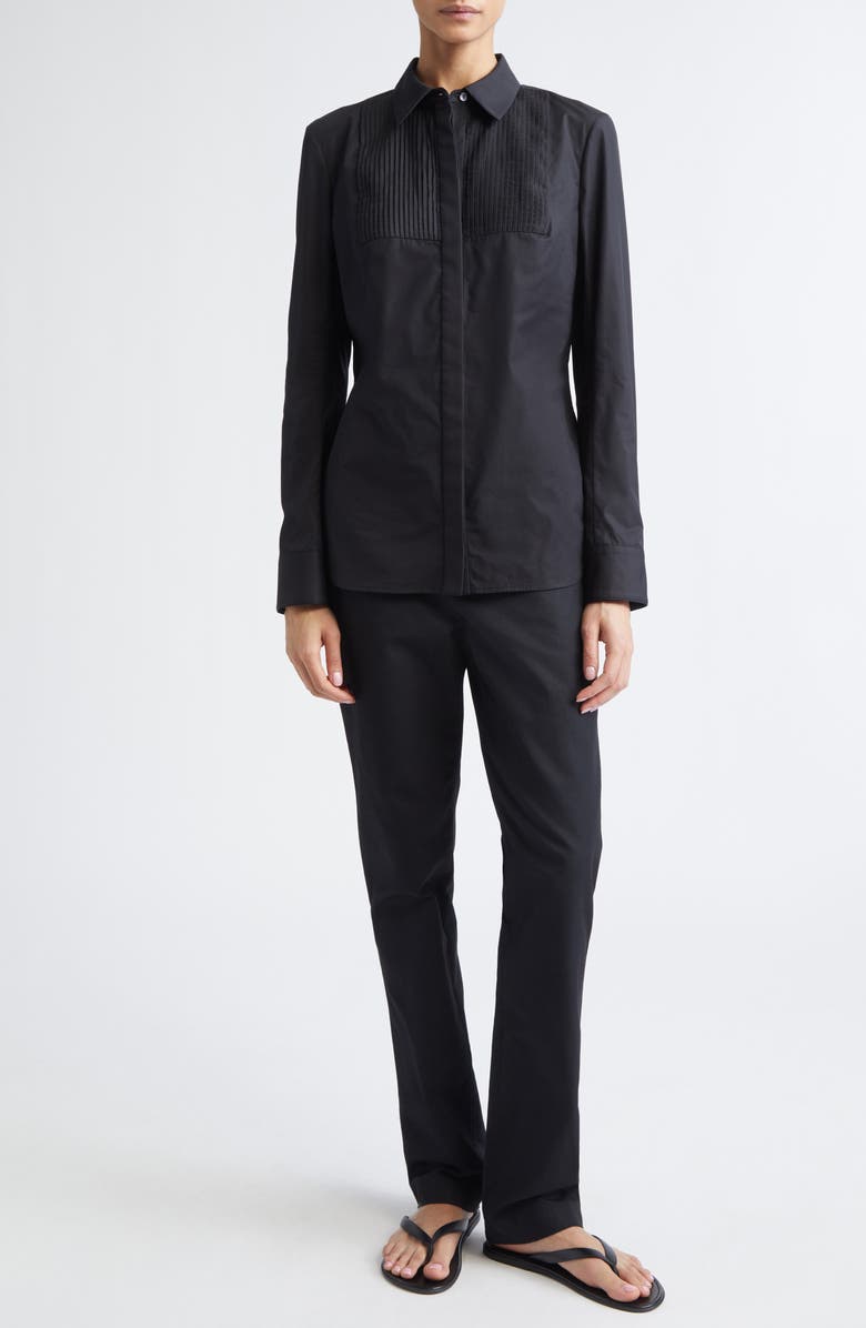 PARTOW Fulton Cotton Straight Leg Pants, Alternate, color, Black