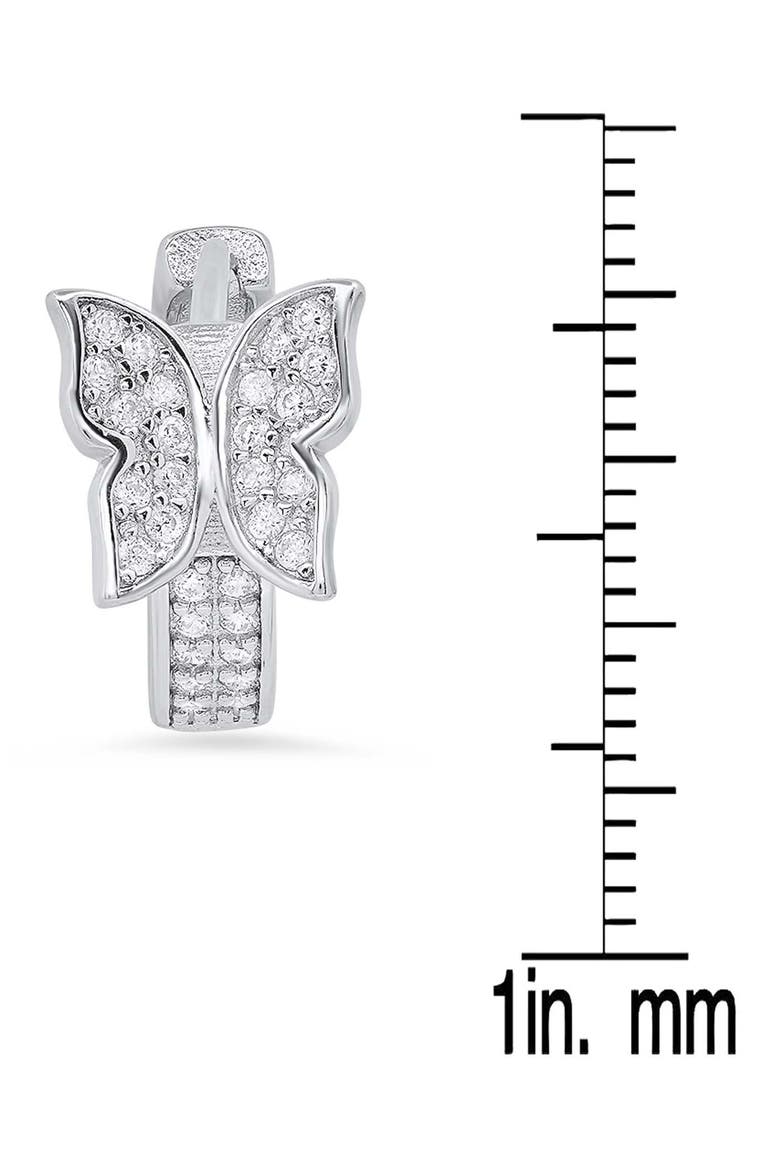 Butterfly Huggie Hoop Earrings, Alternate, color, SILVER
