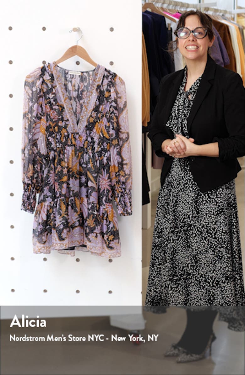 Rosetta Long Sleeve Silk Blend Minidress, sales video thumbnail