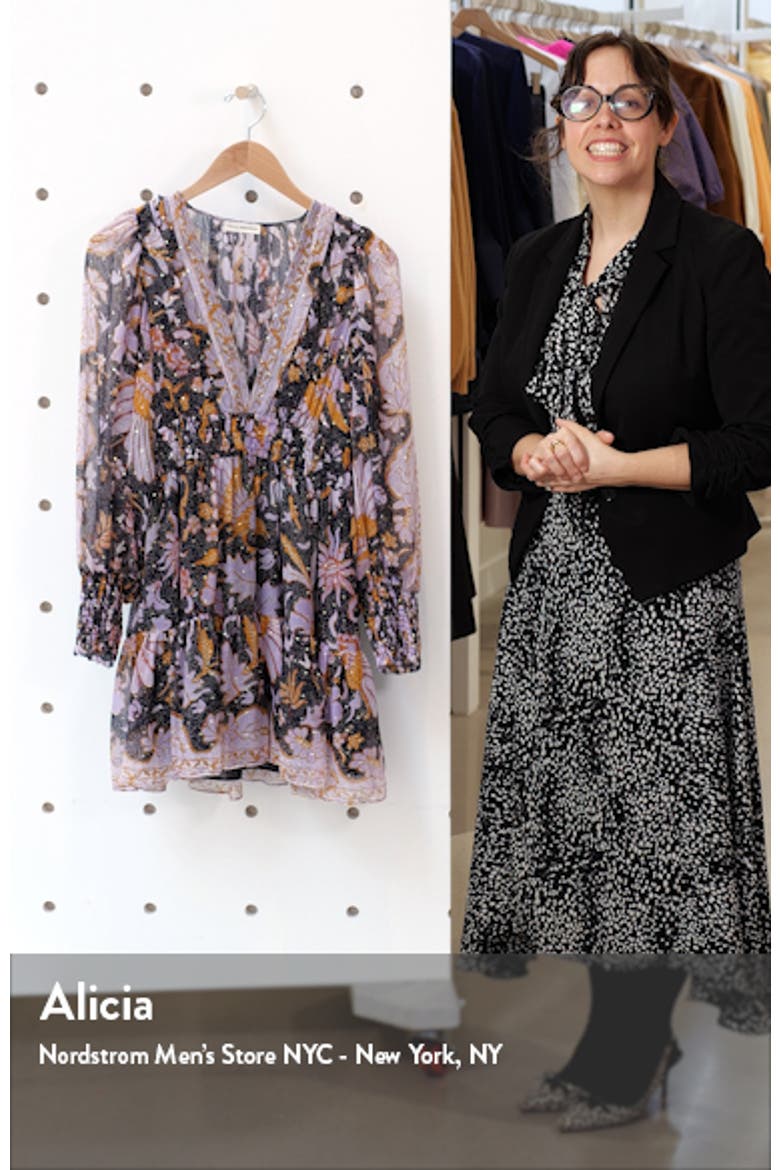 Rosetta Long Sleeve Silk Blend Minidress video