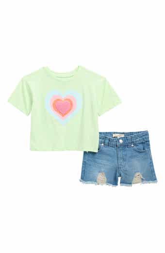 Jessica Simpson Kids' Graphic T-Shirt & Denim Shorts Set