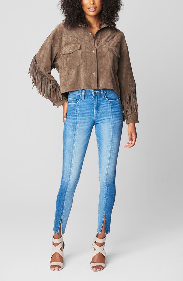 BLANKNYC Faux Suede Fringe Jacket, Alternate, color,