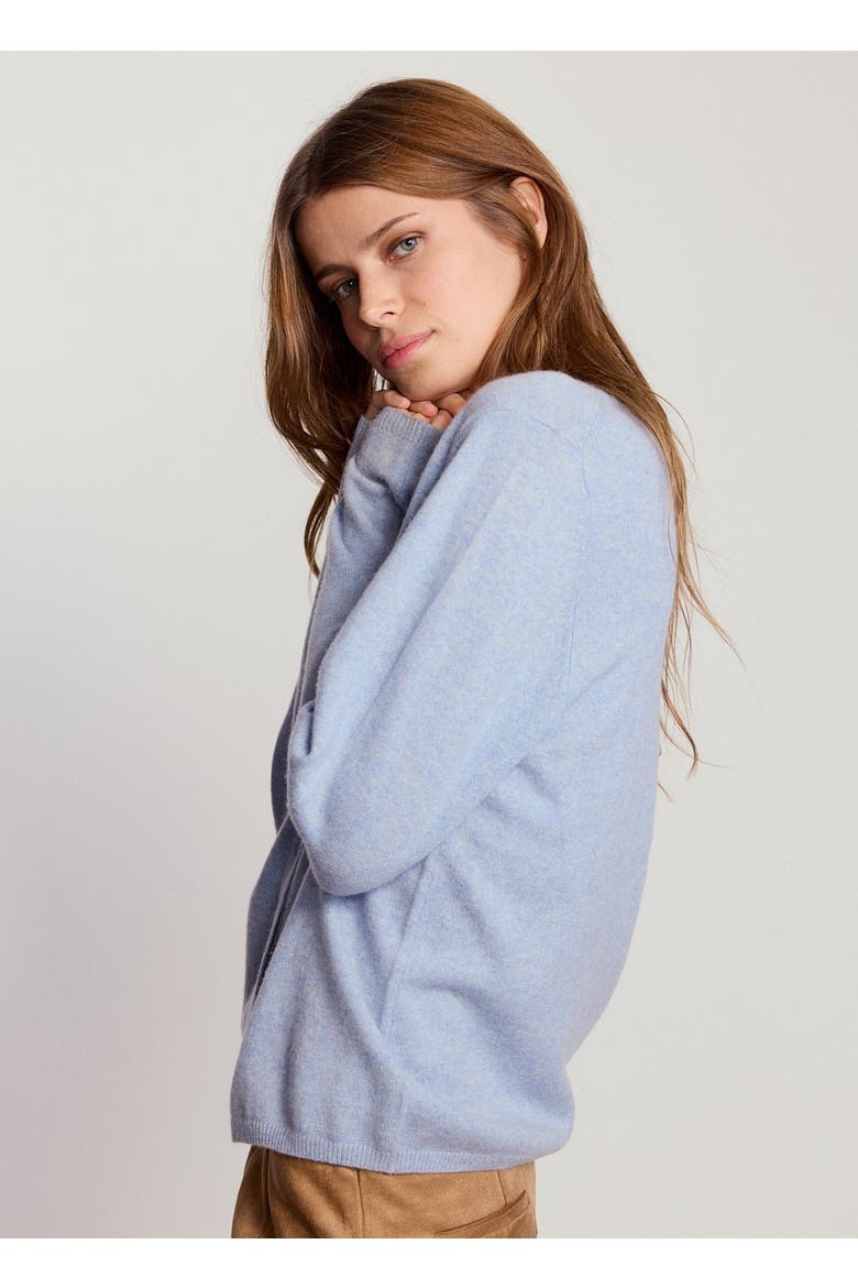 The Cashmere Crew Sweater, Alternate, color, Heather Blue