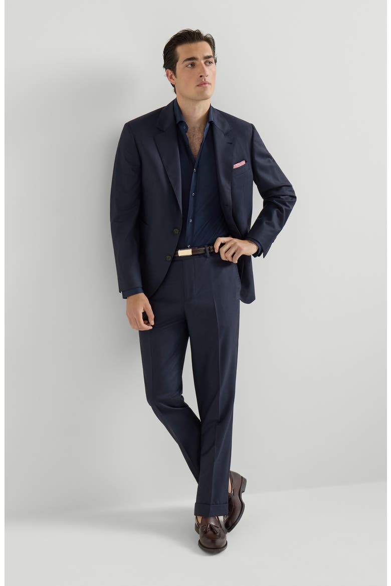 Houndstooth trousers, Alternate, color, Navy Blue