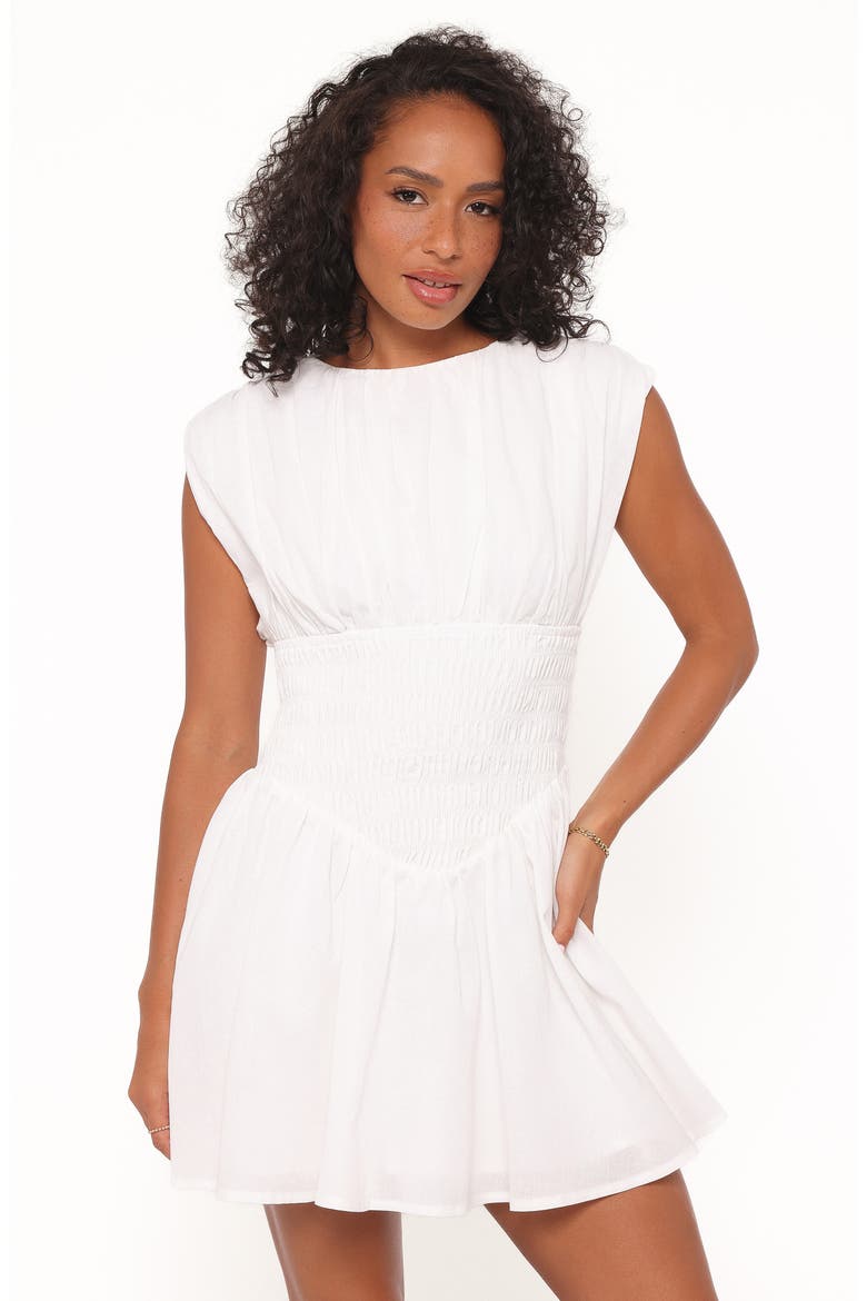 Ziva Smocked Minidress, Alternate, color, WHITE