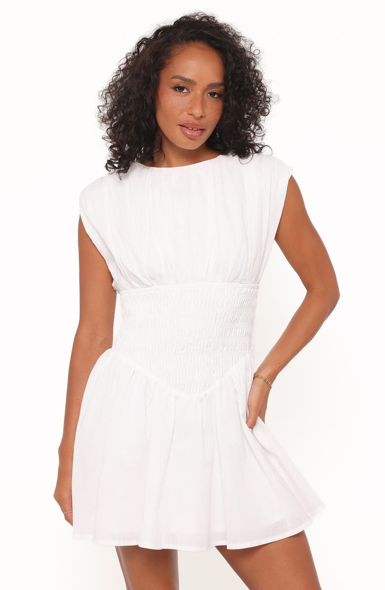 Petal & Pup Ziva Smocked Minidress, Alternate, color, White
