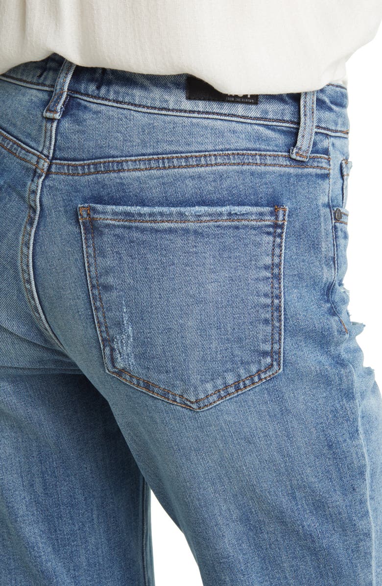 KUT from the Kloth Kelsey Fab Ab High Waist Raw Hem Ankle Flare Jeans, Alternate, color,