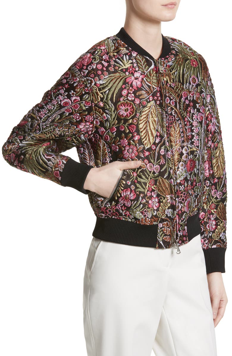 3.1 Phillip Lim Floral Cloqué Bomber, Alternate, color,