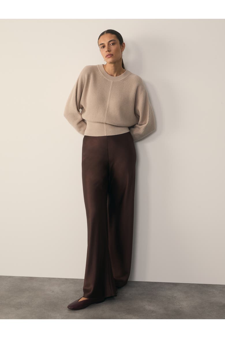 Ribbed Crewneck Sweater, Alternate, color, Neutral