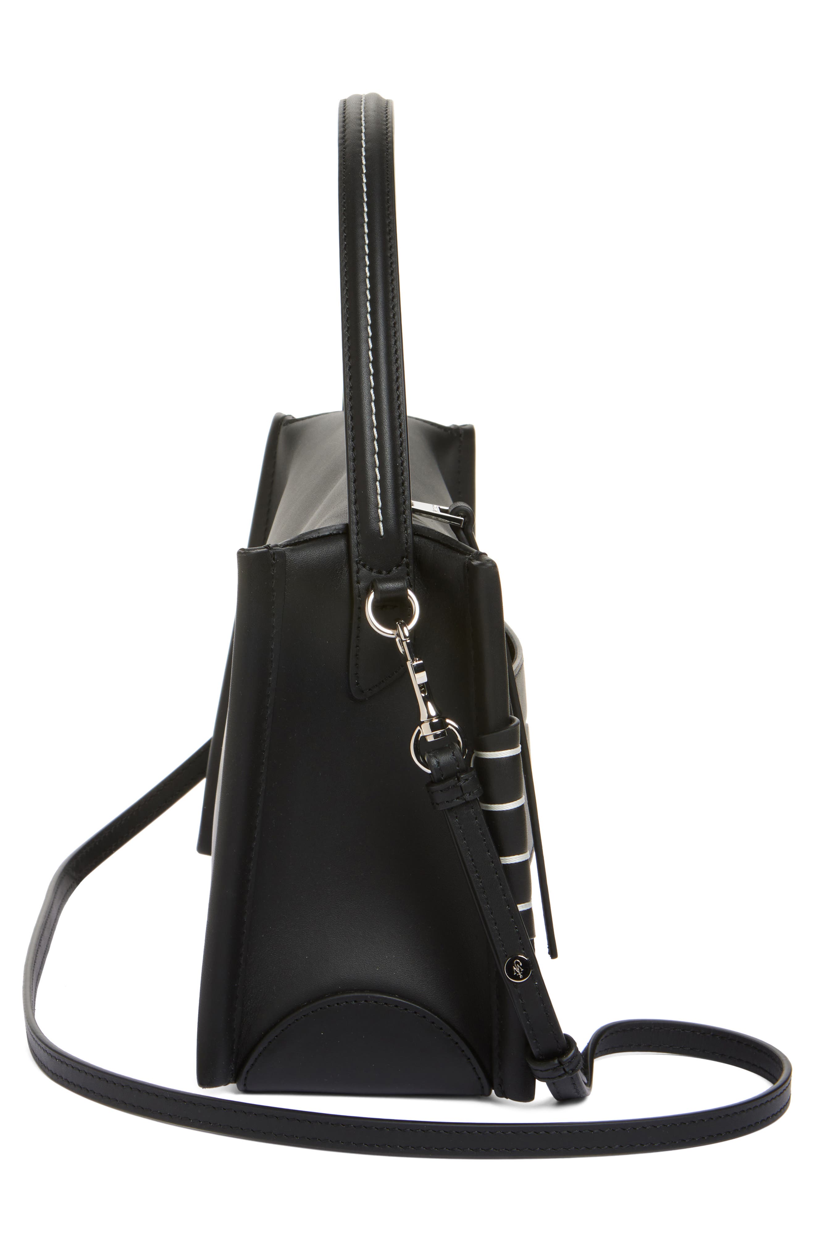 JW Anderson Loafer Leather Top Handle Bag, Alternate, color, Black