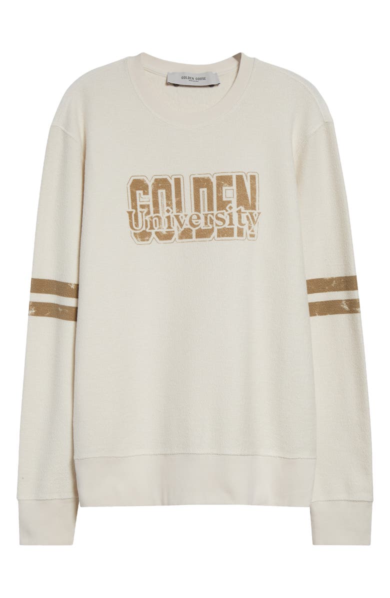 Golden Goose Journey Logo Graphic Crewneck Sweatshirt, Alternate, color, Artic Wolf