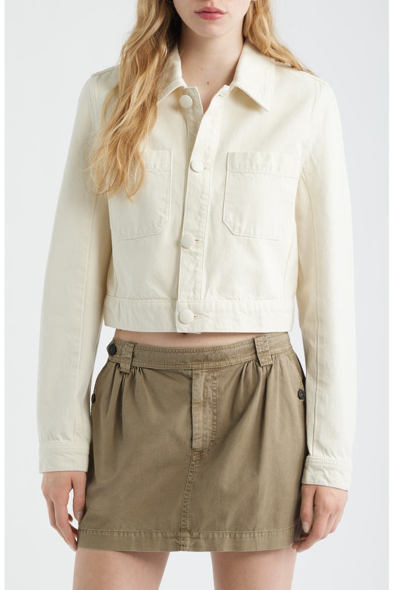 The Crop Denim Jacket, Alternate, color, SHELL