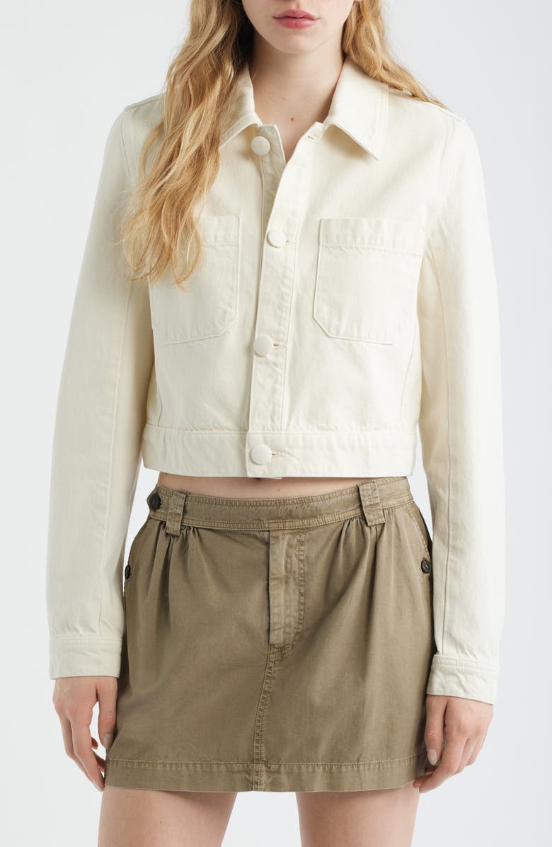 FRAME The Crop Denim Jacket, Alternate, color, Shell