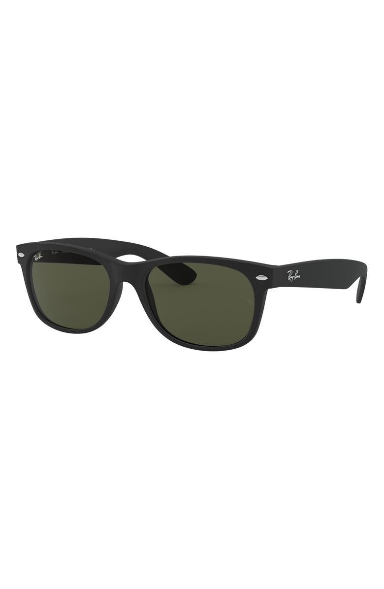 Ray-Ban Wayfarer 58mm Rectangular Sunglasses, Alternate, color, Rubber Black