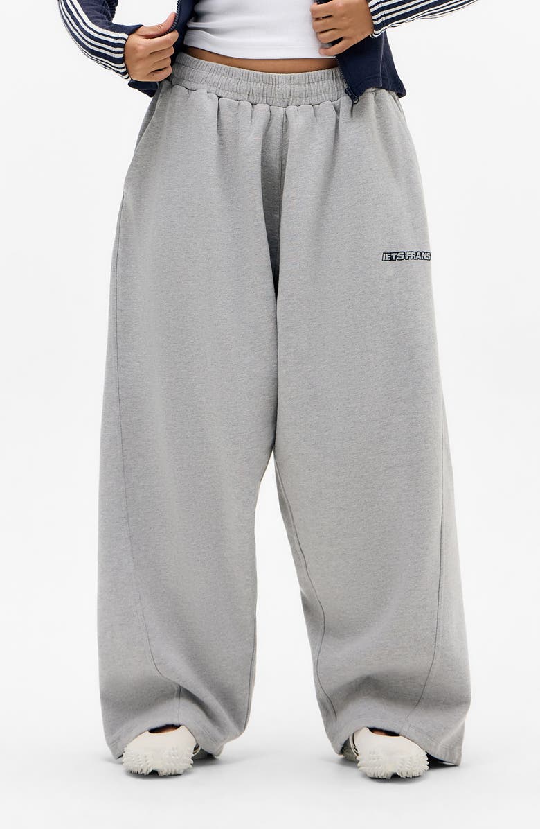 Iets Frans Big Simmi Wide Leg Sweatpants, Main, color, Grey