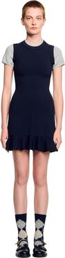 SANDRO 2-in-1 short knit dress