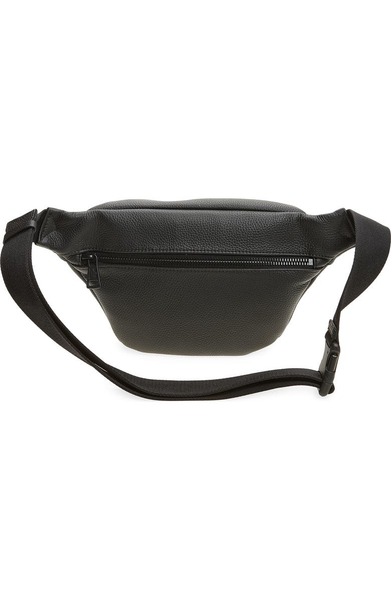 Moncler Durance Leather Belt Bag, Alternate, color, Black