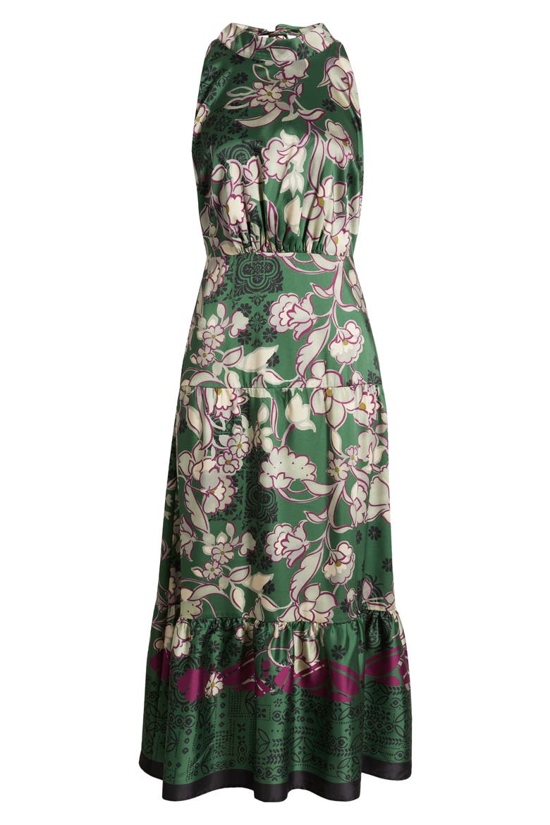 Bandanna Print Maxi Dress, Alternate, color, LODEN/ BERRY