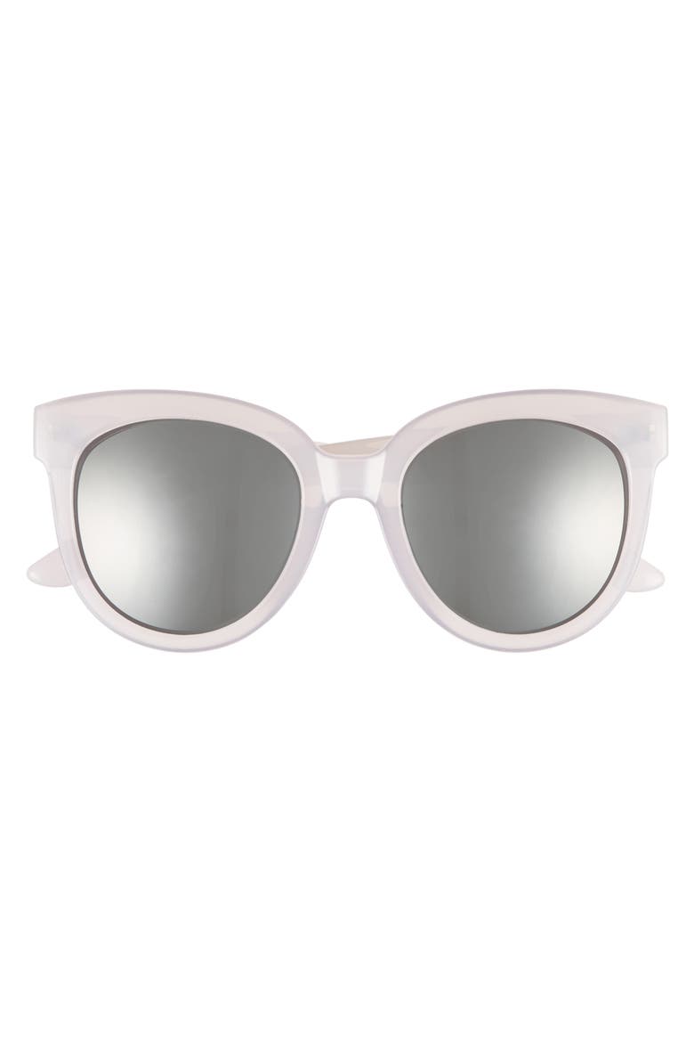 53mm Frosted Cat Eye Sunglasses, Alternate, color, MILKY GRAY/ SILVER