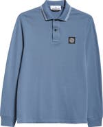 Stone Island Slim Fit Compass Logo Long Sleeve Stretch Cotton Polo
