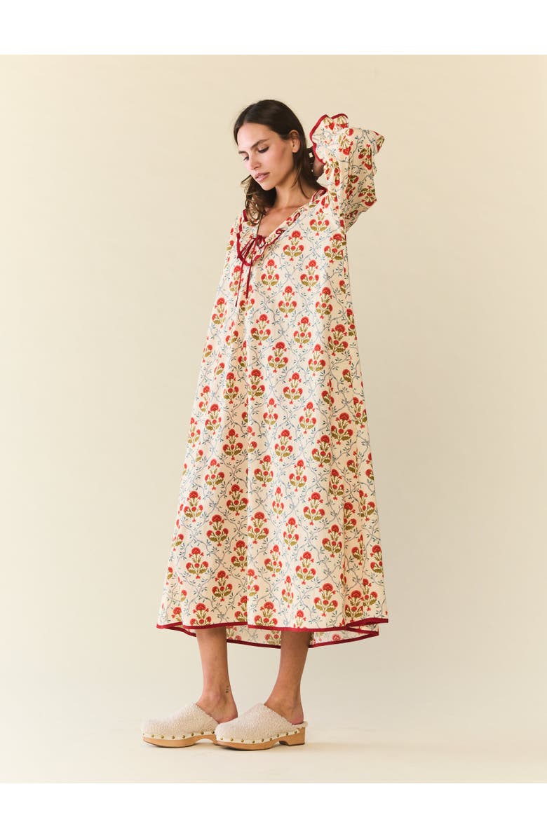 Eddy Hannah House Dress, Alternate, color, Red Floral Tiles