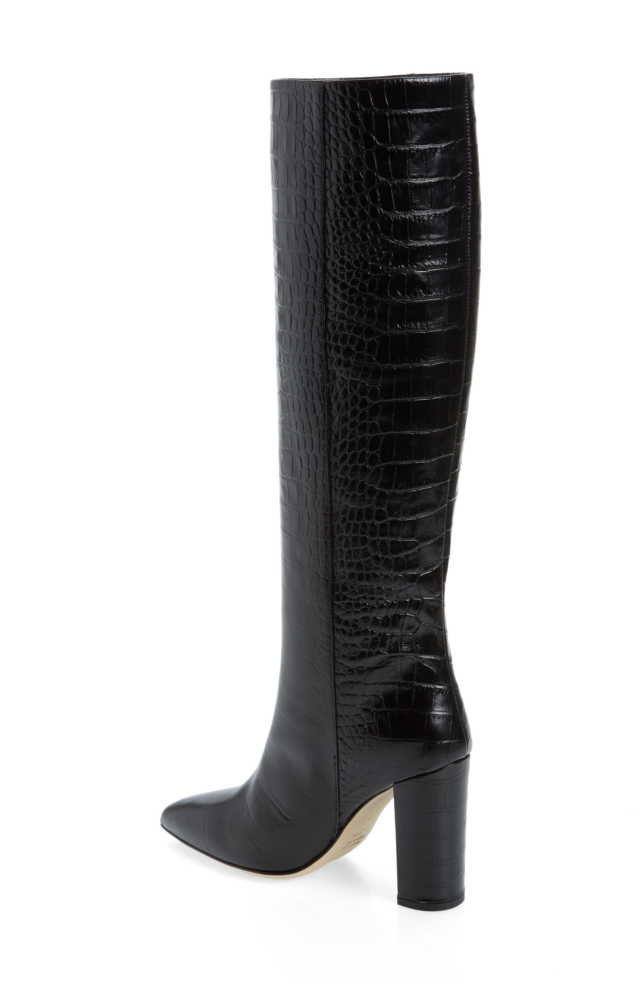 Paris Texas Croc Embossed Over the Knee Boot, Alternate, color, 