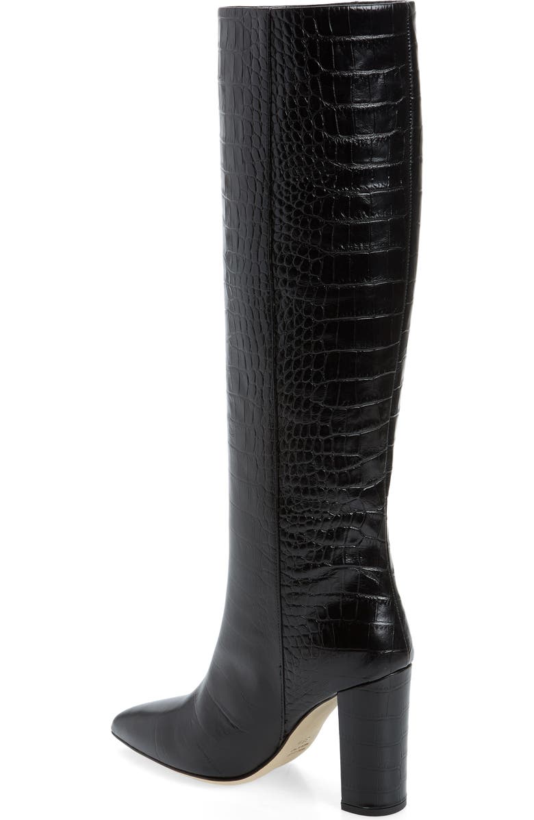 Paris Texas Croc Embossed Over the Knee Boot, Alternate, color,