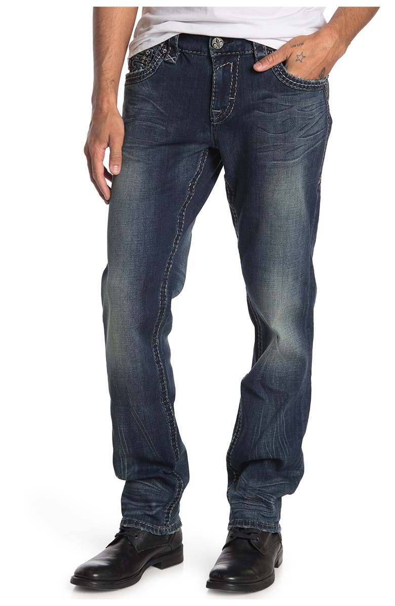 Rock Revival Straight Leg Jeans, Main, color, 