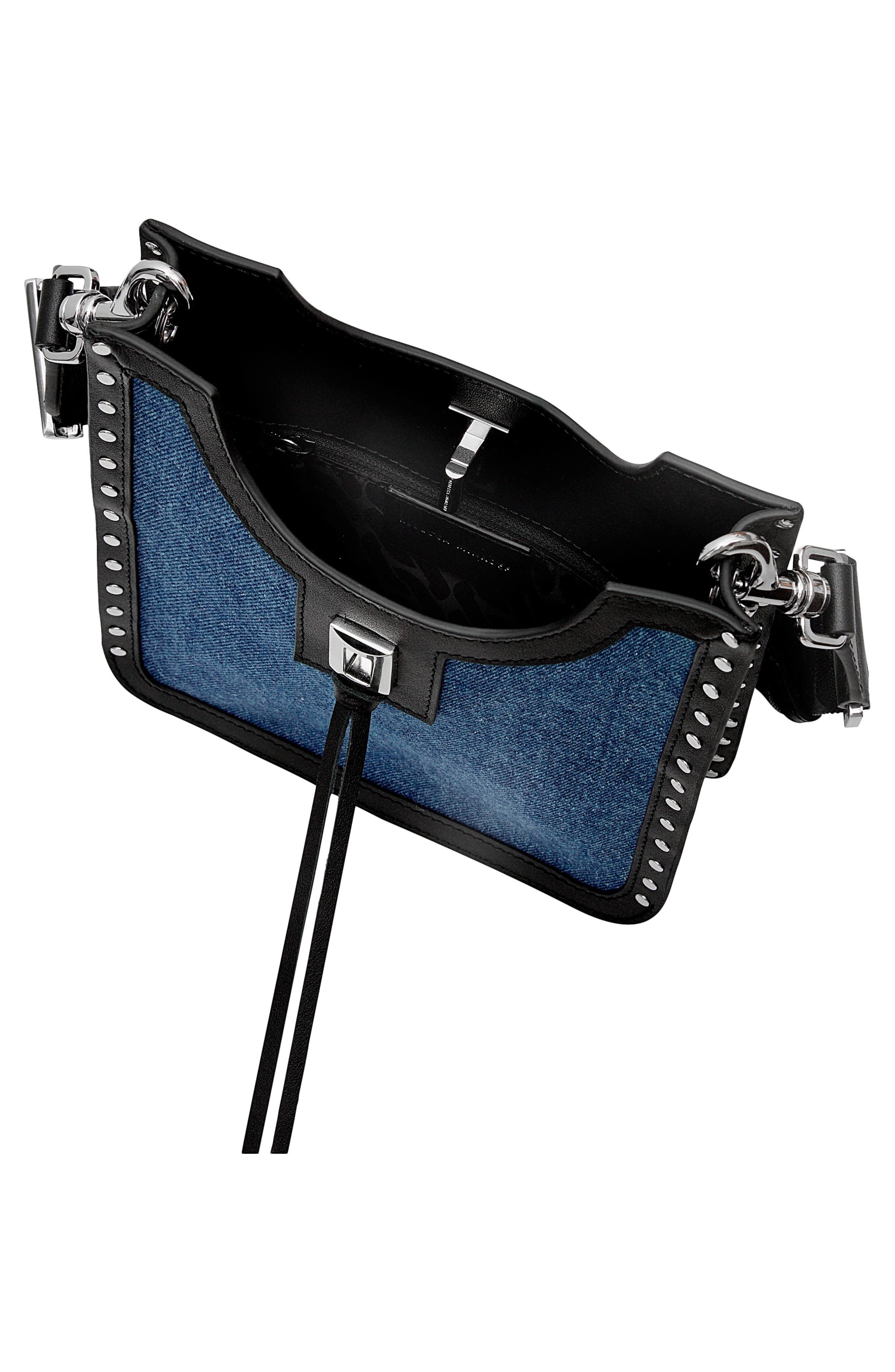 Rebecca Minkoff Mini Darren Feed Bag, Alternate, color, Denim