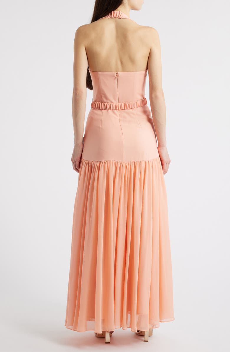 Hutch Aza A-Line Halter Dress, Alternate, color, Peach