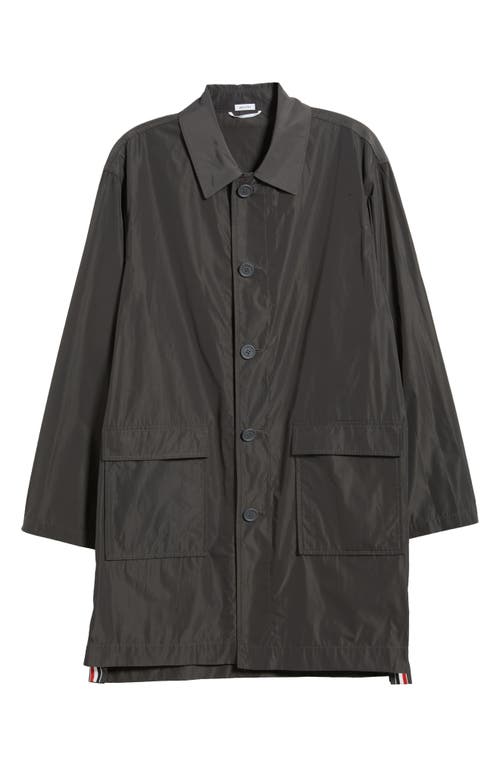 Thom Browne Logo Print Packable Smock In Gray