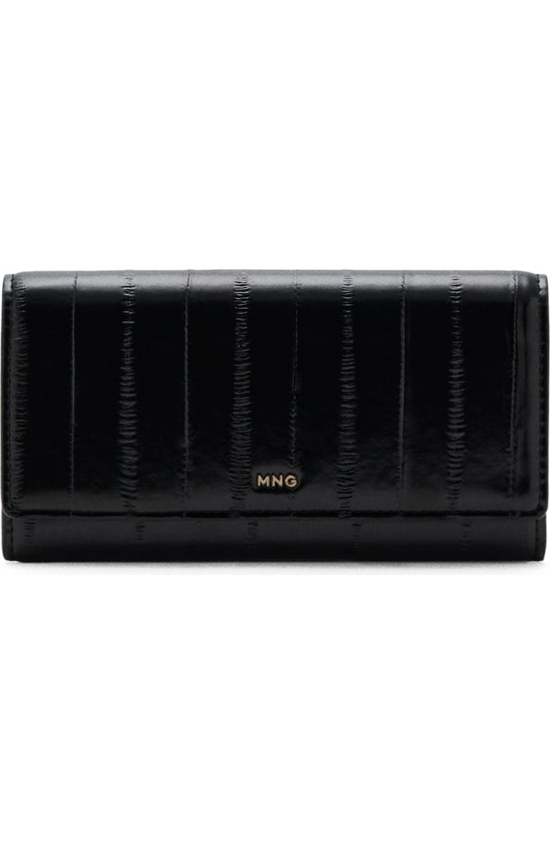 MANGO Large Textured Clutch, Main, color, Black