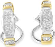 Haus of Brilliance 14K Two-Toned Gold 0.5 cttw and Princess Cut Diamond Earrings
