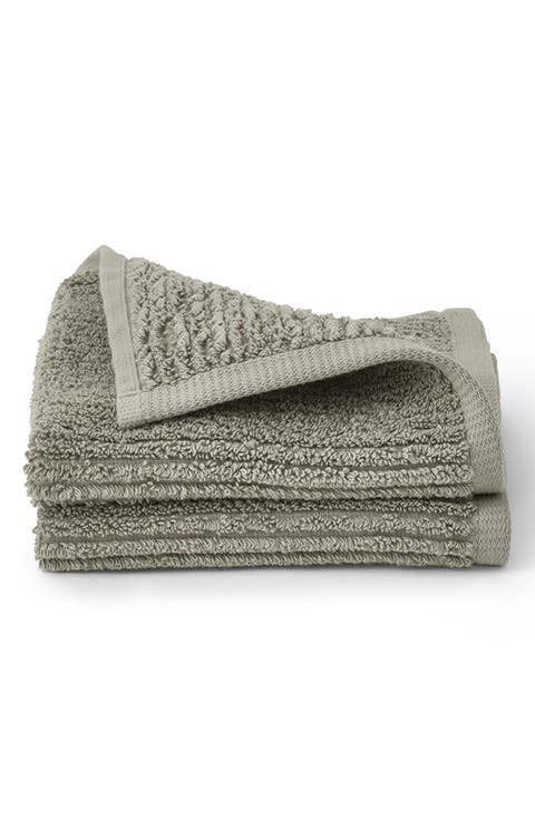 Set of 2 Ribbed Organic Cotton Washcloths
