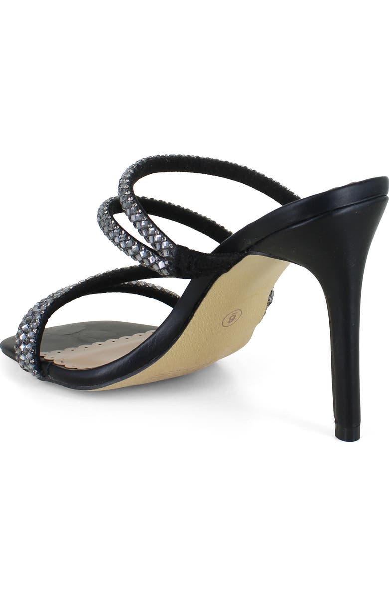 ZIGISOHO Rhinestone Strap Stiletto Sandal, Alternate, color, Black Suedette