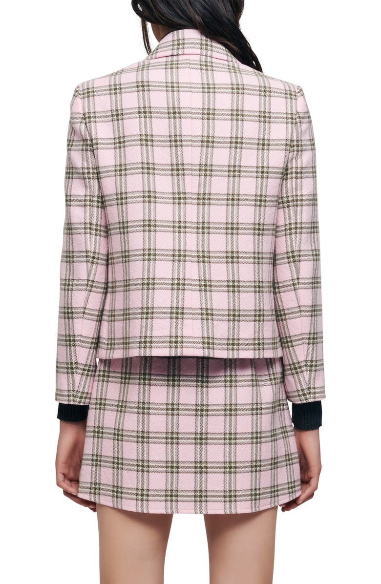 maje Vad Plaid Wool Jacket, Alternate, color,