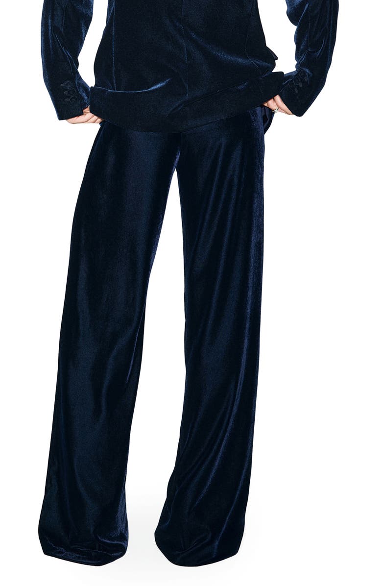 MANGO Velvet Wide Leg Pants, Alternate, color,