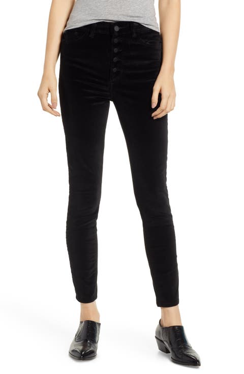 Chrissy Ultra High Waist Velveteen Ankle Skinny Jeans
