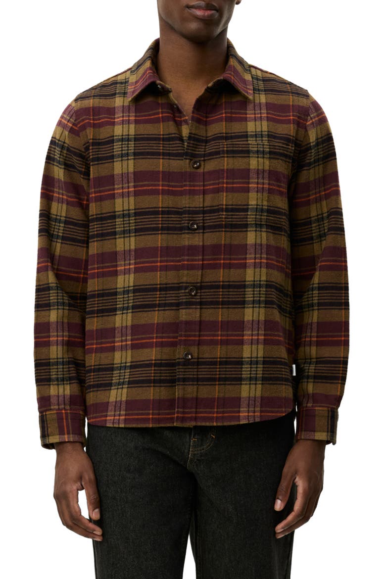 Lennon Check Overshirt, Main, color, FUDGE