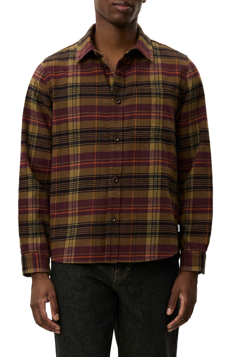 Les Deux Lennon Check Overshirt, Main, color, Fudge