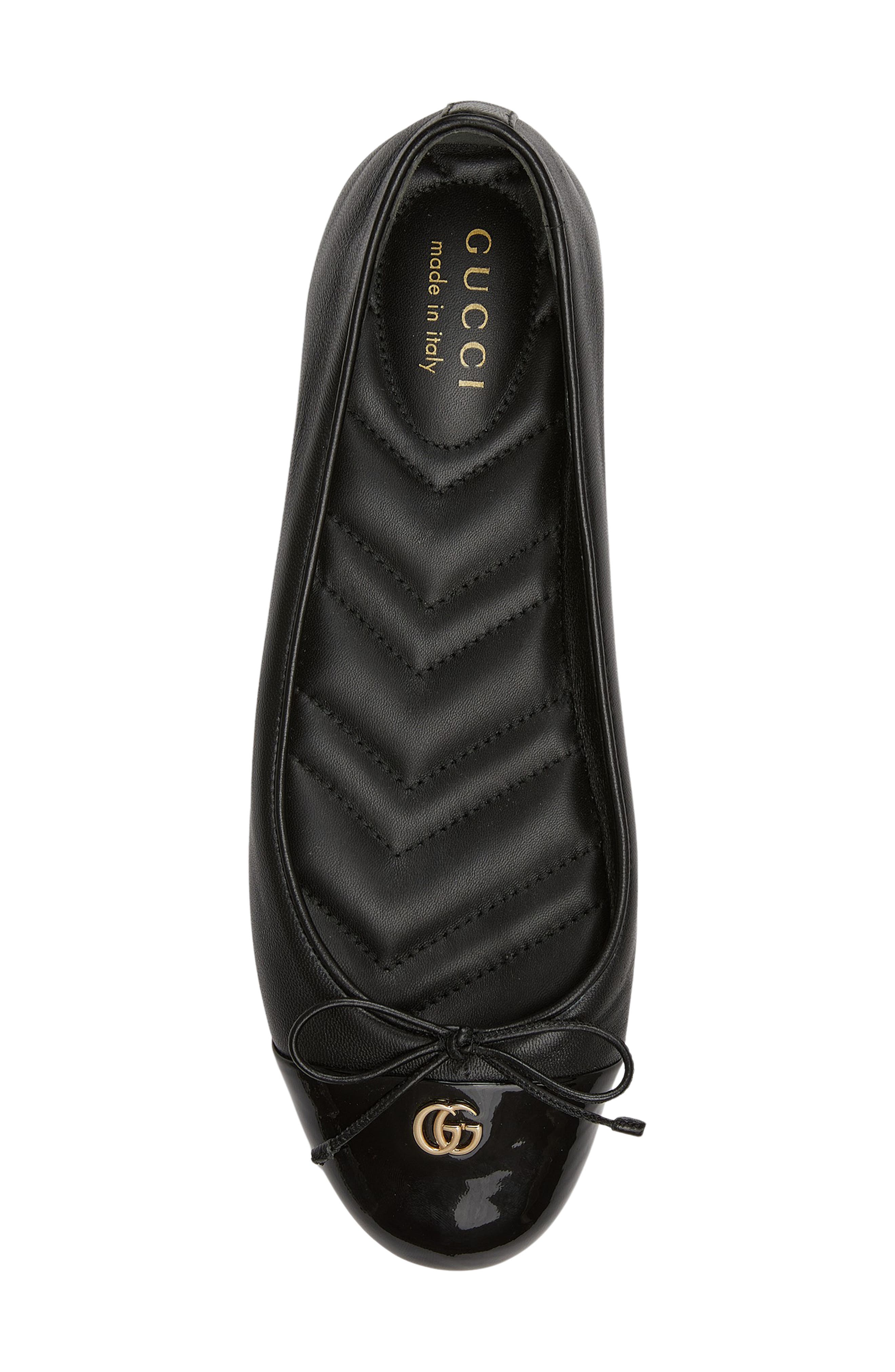 Gucci Double G Cap Toe Ballet Flat, Alternate, color, 