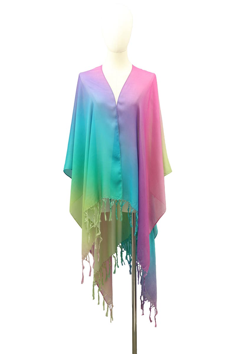 Kurt Geiger London Classic Rainbow Ruana, Alternate, color, Pastel Rainbow