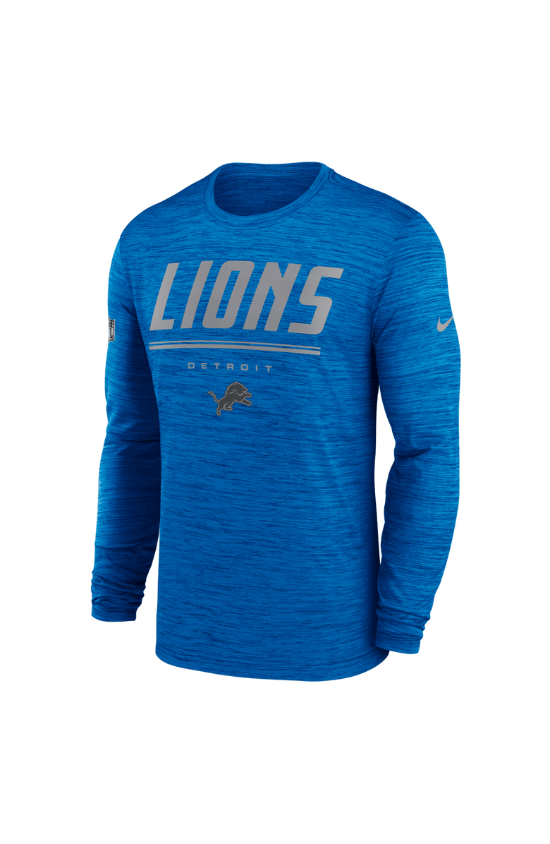 Nike Men's Nike Blue Detroit Lions Sideline Offensive Transition Velocity Dri-FIT Long Sleeve T-Shirt, Alternate, color, Blue